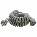 Ac Works Up to 6.5FT 10A 18/3 Coiled Medical Grade Extension Cord MDC515PR-LN